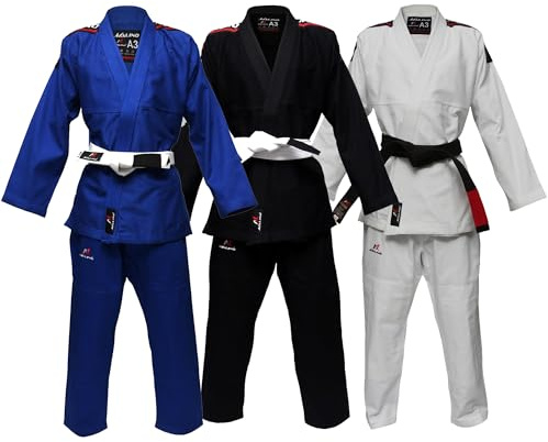 Malino Kimonos Super Fit BJJ Gi Jiu Jitsu Gi Gi Grappling Gi Kimonos Ultra Léger et Durable Pantalon & Veste Pré-rétréci Tissage Perlé 100% Coton Unisexe