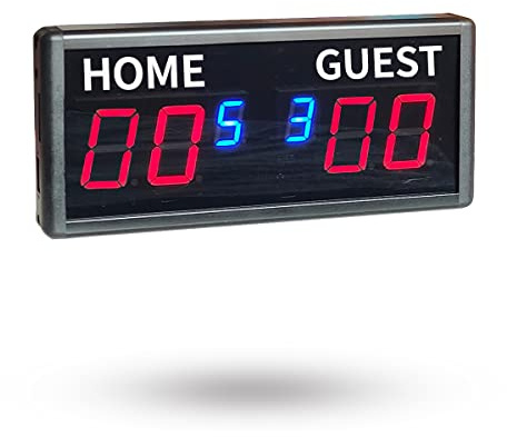 Ledgital Indoor Score Keeper, Electronic Ping Pong Scoreboard with Wireless Remote Control, 6 Digits Score Unit with Round Scores 0-99 in Red and Match Scores 0-9 in Blue, Tabletop & Wall Mount