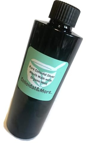 Colloidal&More ~ 100% Natural ~ Colloidal Silver Mouthwash with Organic Mint ~ 250ml ~ Refreshing Mint ~ Fluoride Free ~ 15ppm