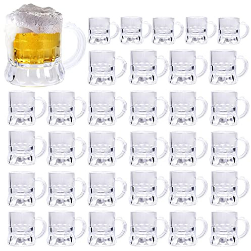 YAXINRUI Mini ölmugg shotglas, 28 ml ölglas plast ölmugg skott ölprovning glas för ölfest, födelsedag bröllop festtillbehör, grill och picknick (4,5 cm hög, 36 stycken)