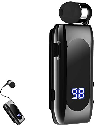 Infällbart trådlöst headset hörlurar stereo hörlurar V5.0 brusreducerande mikrofon klämma på öronsnäckan bekväma handsfree headset 20 timmar samtalstid sport affärer trucker förare öronsnäcka