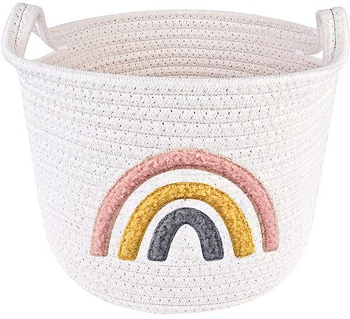 forhome Piccolo Cestini, Cesto Portaoggetti, Cesto Portabiancheria Intrecciato, Resistente, Piccolo e Confortevole, Organizzatore Multifunzionale Adatto per Case, Giocattoli e Lavanderia