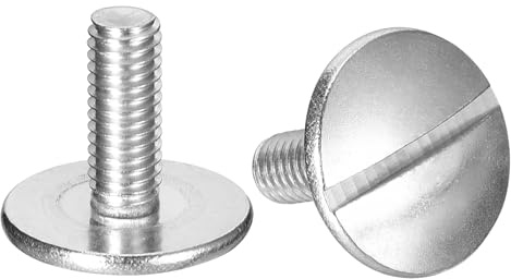 QUARKZMAN M6x16mm Vis à Tête Plate Fendue Extra Large, 5Pcs Boulons à Tête Ronde en Acier Inoxydable 304