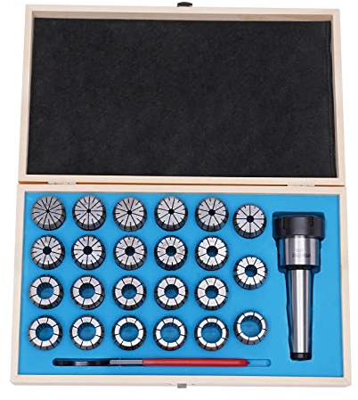 Loohacp Juego de 23 alicates de sujeción ER40 de 4 a 26 mm de diámetro, MK4 con portabrocas M16, juego de pinzas para torno, máquina de herramientas y fresadoras