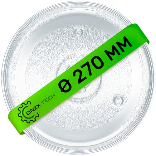 Cristal Plato Microondas Universal con un Diámetro Ø 27 cm tiene 3 Pies de Fijación en la Base con Código Original 297544 per Gorenje 482000100016 per Whirlpool per Indesit - ONIX TECH