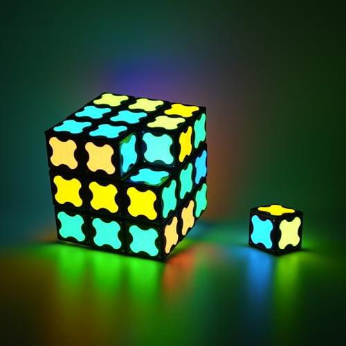 TOSY Magnet Cube 3x3 – 240 Magnete, 6 in 1 Spielzeug: 3x3 oder 2x2 Puzzle-Würfel, Verwandelbarer Fidget Spinner, Infinity Cube, Bausteine, 2D Puzzlespiel, Leuchtendes Valentinstags-Ostergeschenk