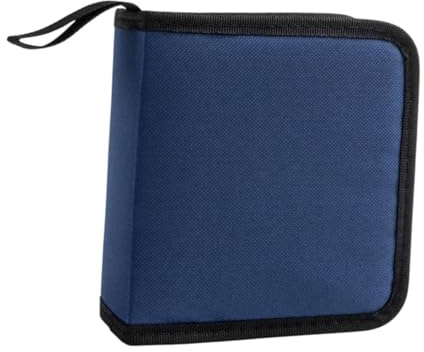 BaotyJie Custodia per CD e Dvd Porta CD Compatto Portatile Facile da riporre Borsa per CD con Supporto per Dischi in Tessuto Oxford da 40 capacità per Viaggi, Blu