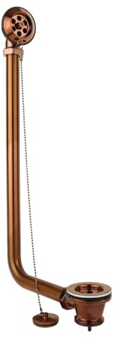 Milano Elizabeth Exposed Bath Waste and Plug and Ball Chain - Brushed Copper