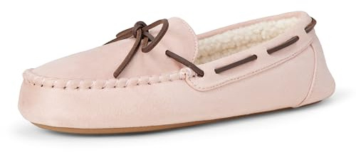 Amazon Essentials Women's Moccasin Slippers, Dusty Pink, 8