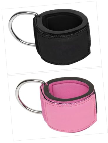 Didiseaon Bandas de Resistencia Elásticas para Tobillo con Correa Ajustable y Doble Anilla Tobilleras Fitness para Ejercicios de Piernas y Glúteos Gimnasio Color Rosa