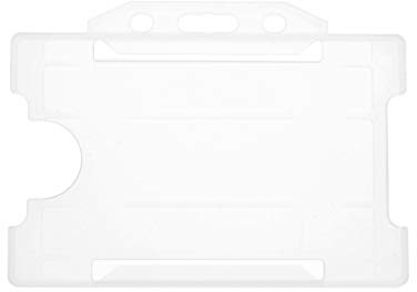 ALG ID Cards® Pack of 100 Single-Sided Rigid Open Faced ID Card Pass Badge Holders Horizontal/Landscape (CR80 54mm 86mm) (Clear) - Made in Britain