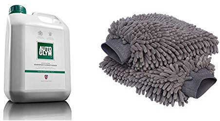 Autoglym Large Bottle Quality Bodywork Shampoo, 2.5 Litre & Amazon Basics Deluxe Microfiber Car Wash Mitt (2 Pack)
