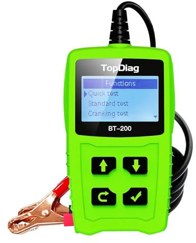TopDiag BT200 Pro Car Battery Tester, 12V 24V Load Tester, 100-2000 CCA Automotive Charging Cranking System Tester Digital Auto Battery Analyzer for Car Truck Motorcycle SUV Boat (BT200)