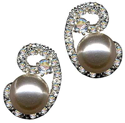 OHRRINGE mit Perlen/Echt Silber 925 mit Zirkonia/Jugendstil Design/Steinfarbe: transparent weiss/neu modern exklusiv extravagant/Online Shop Schmuck kaufen / 58092