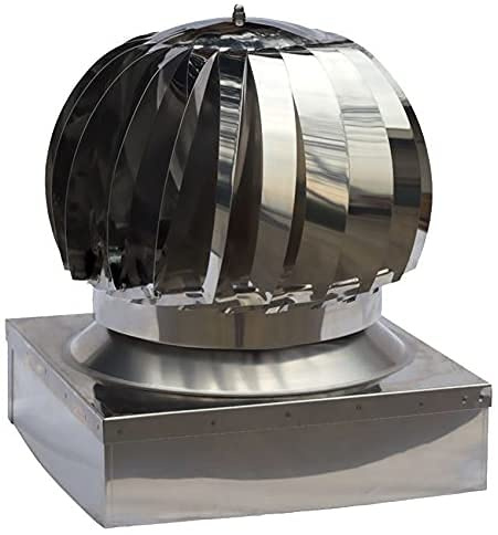 Fumaiolo Comignolo Canna Fumaria Camino Cappello Testa Girevole Base Quadrata In Acciaio Inox attacco maschio (CM 20 X 20)