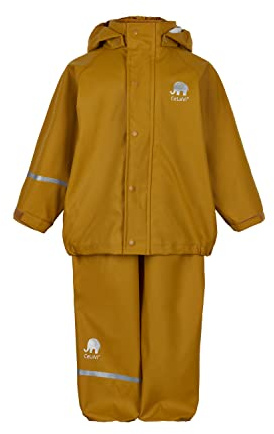 Celavi Basic PU Rain Set Chaqueta para Lluvia, Marrón (Buckthorn Brown), 100 cm Unisex niños