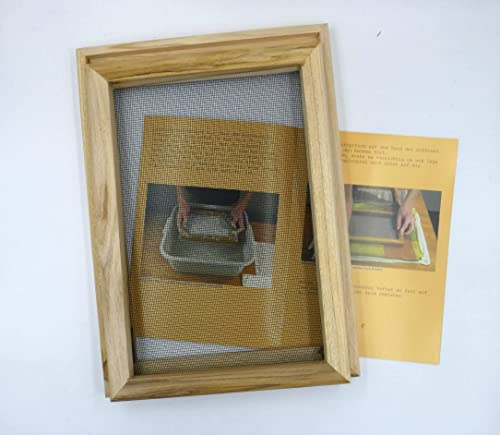 tribal paper professioneller Papierschöpfrahmen, zweiteilig, 31 x23 cm -für 26/16- Akazienholz im schönen klassischen Notenblatt-Oktav -