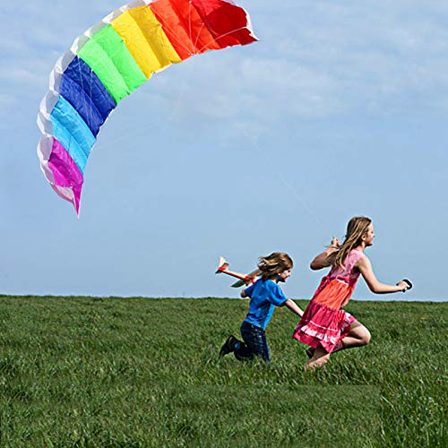 Ausla Rainbow Dual Line Professional Stunt Power Kite, Weicher Sportdrachen mit Griffen mit Zwei 30-m-Linien, Geeignet Zum Fliegen Im Freien Im Freien(1.4 Meters)