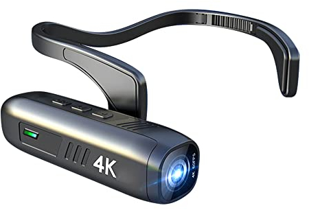 Videocamera 4K, Camnoon Videocamera Portatile Head Mounted Action Camera 30FPS, Ultra Wide Angle 120°, Funzione Anti-Shake, Connessione WIFI, Controllo APP, Adatto per Riprese Video in Prima Persona
