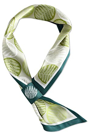 LumiSyne Mujer Bufanda De Seda Estrecha Diseño Fácil Tirar Para Atravesar Estampado Floral Follaje Estilo Fresco Flaco Larga Bufanda Cuello Satén Bufanda Pequeña Decoración Pañuelo Banda Para Cuello