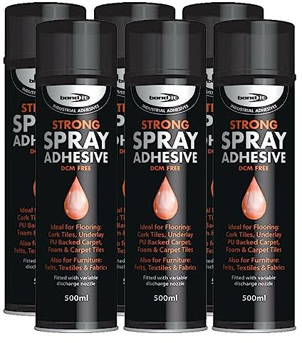 Bond it 500ml Aerosol Super Strong Industrial Spray Contact Adhesive Carpet Tiles Fabrics Underlay Glue Tins (6)