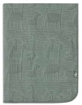 Jollein Couverture pour bébé Jungle Jambo, vert cendré/laurel, 100 x 150 cm, 100% coton, intérieur 100% polyester, pour lit d'enfant – TOG 2.0