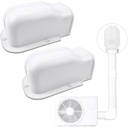 2 fundas de tubo para aire acondicionado, conducto de pared y aire acondicionado, canal de cable (2)