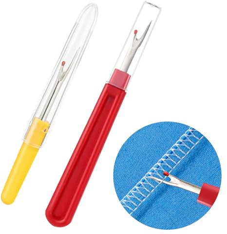 WANGENPING 2 Stück Auftrenner für Nähte, Saumtrenner aus Kunststoff mit Metallklinge, Saumtrenner Seam Ripper mit Schutzkappe, Faden Trenner Profi für Hand Nähen Sticken Kreuzstich DIY