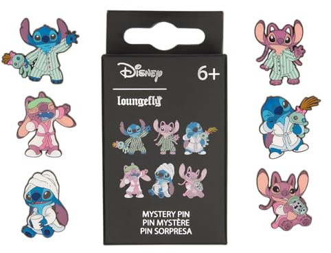 Loungefly - Disney - Stitch - Stich & Angel in Pyjamas Enamel Pin - 1 Of 6 To Collect - Styles Vary - Lilo And Stitch - Blind Box Spille Smaltate - Spilla da Collezione Carina - per gli Zaini & Borse