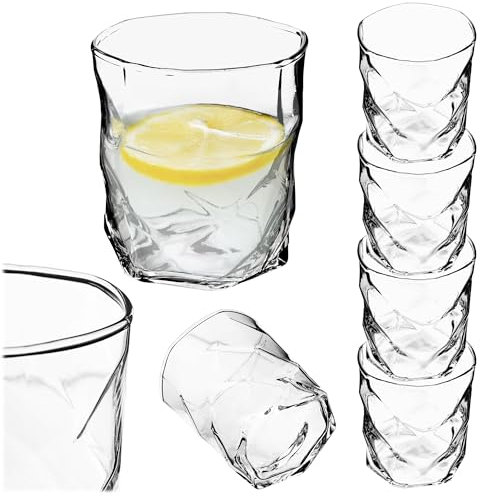 KADAX Vasos de 330 ml, 4 unidades, vasos de agua, vasos de cóctel, vasos de cristal, vasos de zumo, vasos para zumo, agua y cócteles, juego de vasos, vasos para beber