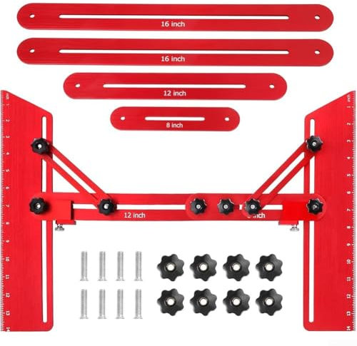 Un artículo imprescindible en cada kit de herramientas de bricolaje, fácil de usar, dispositivo de medición de escaleras ajustable multiusos (rojo)