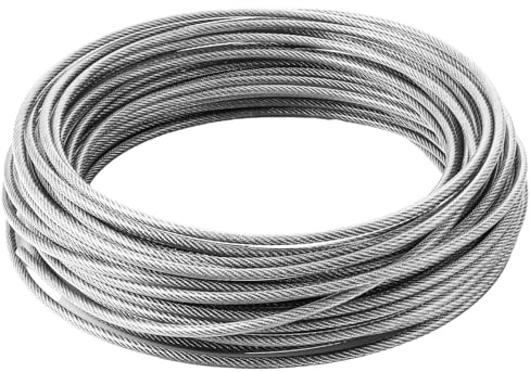CYEER Cable de Acero 5mm (30M), Acero Inoxidable 304 Revestido de PVC, Carga Segura 188kg, Plateado, para Jardines, Luces, Lavandería, Plantas Trepadoras