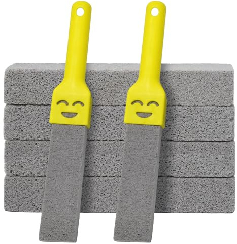 KNJOMZIE 6 stycken pimpsten toalettrengörare, pimpsten toalett med 2 handtag, utbytbar pumice stone för toalett, rengöringssten för WC badrum handfat urinstensborttagare