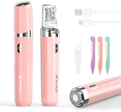 Facial Hair Remover for Women, 2-in-1 Epilator for Women with LED Light USB Rechargeable Portable Electric Epilators Painless Lady Shavers for Face, Lip, Chin, Leg, Arms, Bikini (Pink)