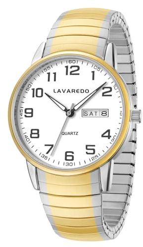 Timever Herren Armbanduhr Quarzuhr Analog mit Edelstahl Zugarmband,Datum,großen Ziffern Leicht ablesbares Zifferblatt,Geschenk für Mann und Freund