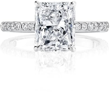 JKK Valentines Day Moissanite Promise Ring for Women - 925 Sterling Silver D Color VVS1 Clarity Lab Created Moissanite Wedding Rings for Her Silver Jewelry Valentines Day Gifts for Her Size 5
