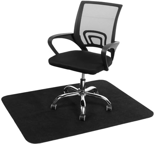 Office Chair Mat for Hardwood Floor, Non Slip Desk Mat for Rolling Chair | 90x120 cm/35.4 x 47.2 In Black Chair Mat for Hard Floors, Noise-Reducing Wear-Resistant, Easy to Clean