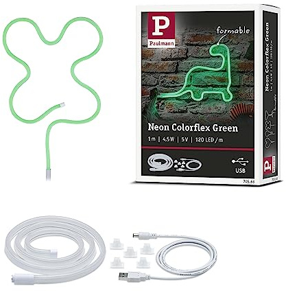 Paulmann 70563 Strip LED Neon Colorflex incl. 1x4,5 W, banda luminosa, luz verde, para doblar, plástico, tira LED