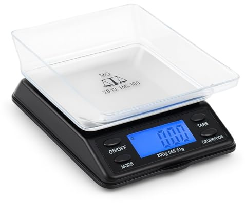 Weedness Precisionvåg Milligram 0,01g/200g Mikron Svart - Fickvåg Digital Bordsvåg Mini Odling