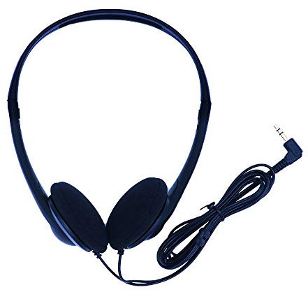 ANCLLO Casque stéréo noir avec contrôle du volume pour ordinateur de bureau, ordinateur portable