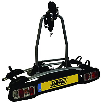 Maypole 2 Bike Total 30 kg Towball Mounted Bike Carrier Tilting System and Rapid Lock Quick Release Handle