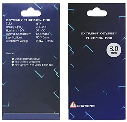 1 one enjoy Thermal Pad 12.8 W/mK, 85x45mm, Non Conductive Heat Resistance High Temperature Resistance, Silicone Thermal Pads for Laptop Heatsink/GPU/CPU/LED Cooler (3mm)