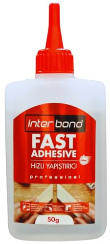 Interbond Colle Cyanoacrylate Extra Forte 50g – Colle Rapide et Professionnelle – Adhésif Universel pour Bois, MDF, Plastique, Céramique et Métal