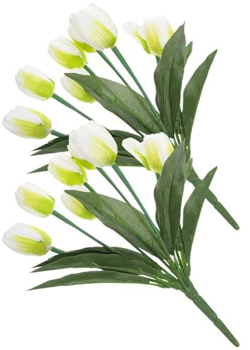 Alipis Tulipes Artificielles Réalistes 2 Pcs Fleurs Décoratives pour Mariage ou Maison en Plastique Solide