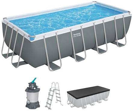 Bestway 56671-7 Set piscina fuori terra Steel Pro MAX - 4,88 m x 2,44 m x 1,22 m, grigio