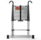 Telescopic Ladder 4.9m, Retractable Aluminium Ladder Soft Close with Hooks, Step 36cm, Suitable for Home Maintenance, Access to The Attic, Construction, etc.