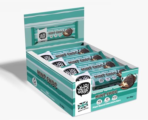 Yubi Mint Choc - 12 Pack - Protein Bars - 99 Calories, High Protein, High Fibre, Low Sugar, Gluten Free and Dairy Free - Healthy Snacks/Nutrition Bar - Chocolate Bars - 420g