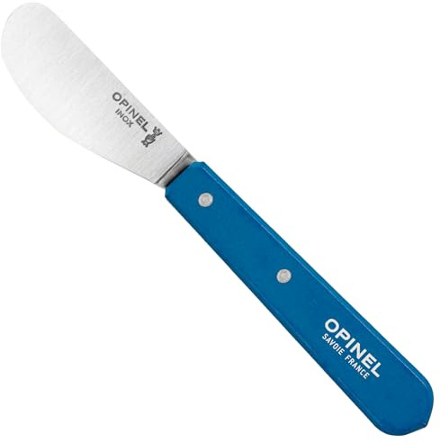 OPINEL Essential No.117 Streu- + Buttermesser, bemalte Hainbuchenholzgriffe, hergestellt in Frankreich (dunkelblau)