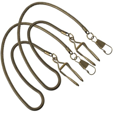 SHERCHPRY Cadena de Reloj de Bolsillo para Hombre de Metal en Color Café, Accesorio Decorativo y Práctico para Disfraces Vintage, Pack de 2 Piezas