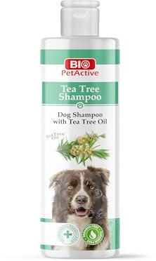 Bio PetActive Tea Tree Dog Shampoo (400ml) | Sensitive Shampoo with Tea Tree | Cleansing & Moisturising Dog Wash | Long Lasting Floral Scent to Prevent Smelly Dogs - Grooming Products